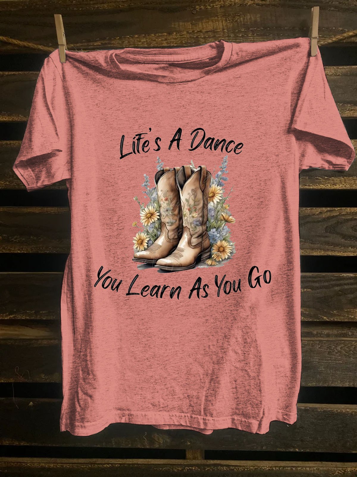 Western Style Floral Crew Neck T-Shirt