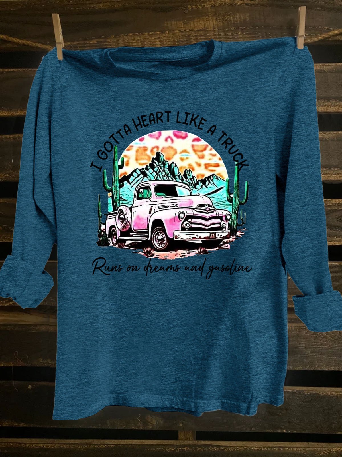 Scenery Loose Western Style Cotton-Blend T-Shirt