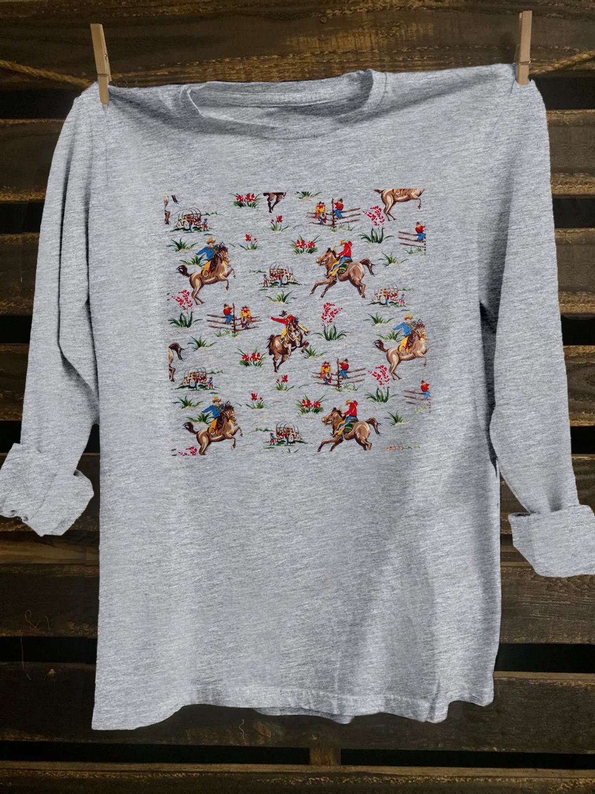 Western Style Loose Landscape T-Shirt
