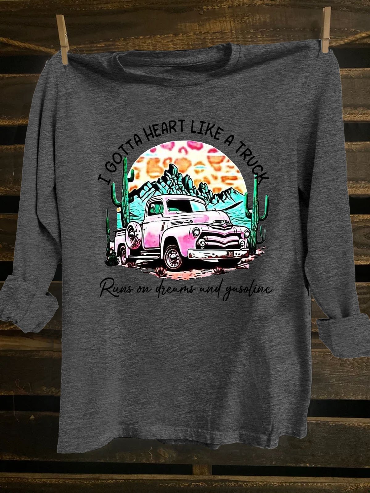 Scenery Loose Western Style Cotton-Blend T-Shirt