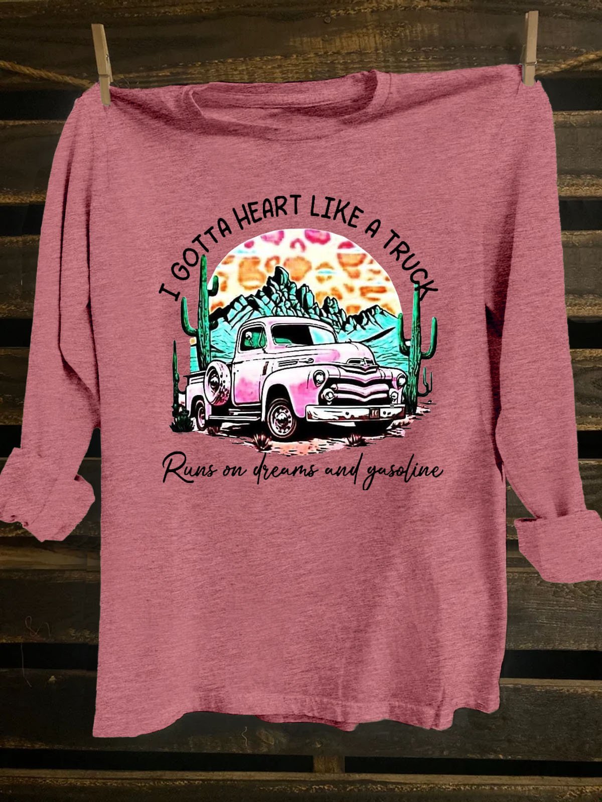 Scenery Loose Western Style Cotton-Blend T-Shirt