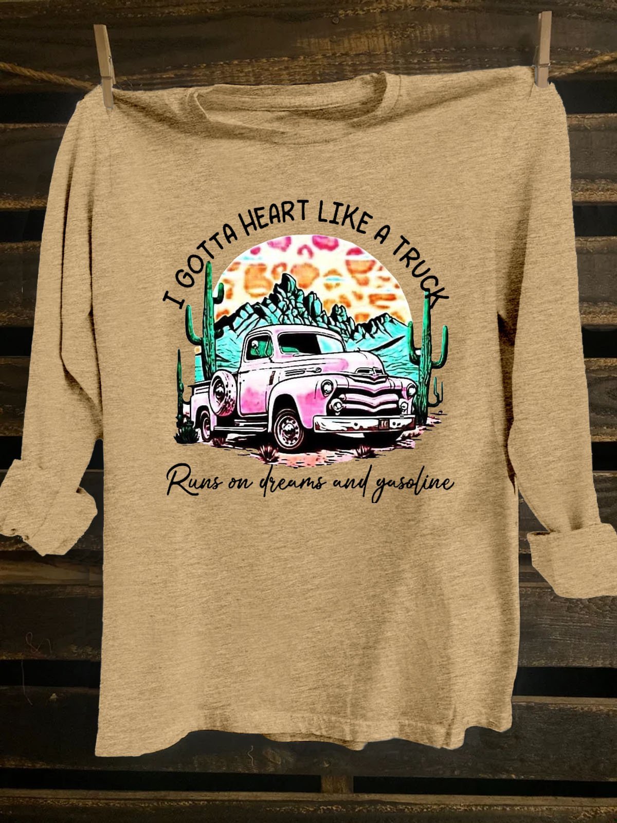 Scenery Loose Western Style Cotton-Blend T-Shirt