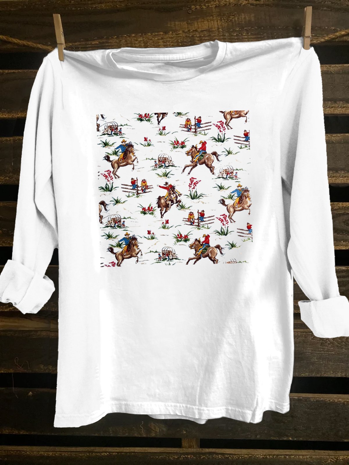 Western Style Loose Landscape T-Shirt