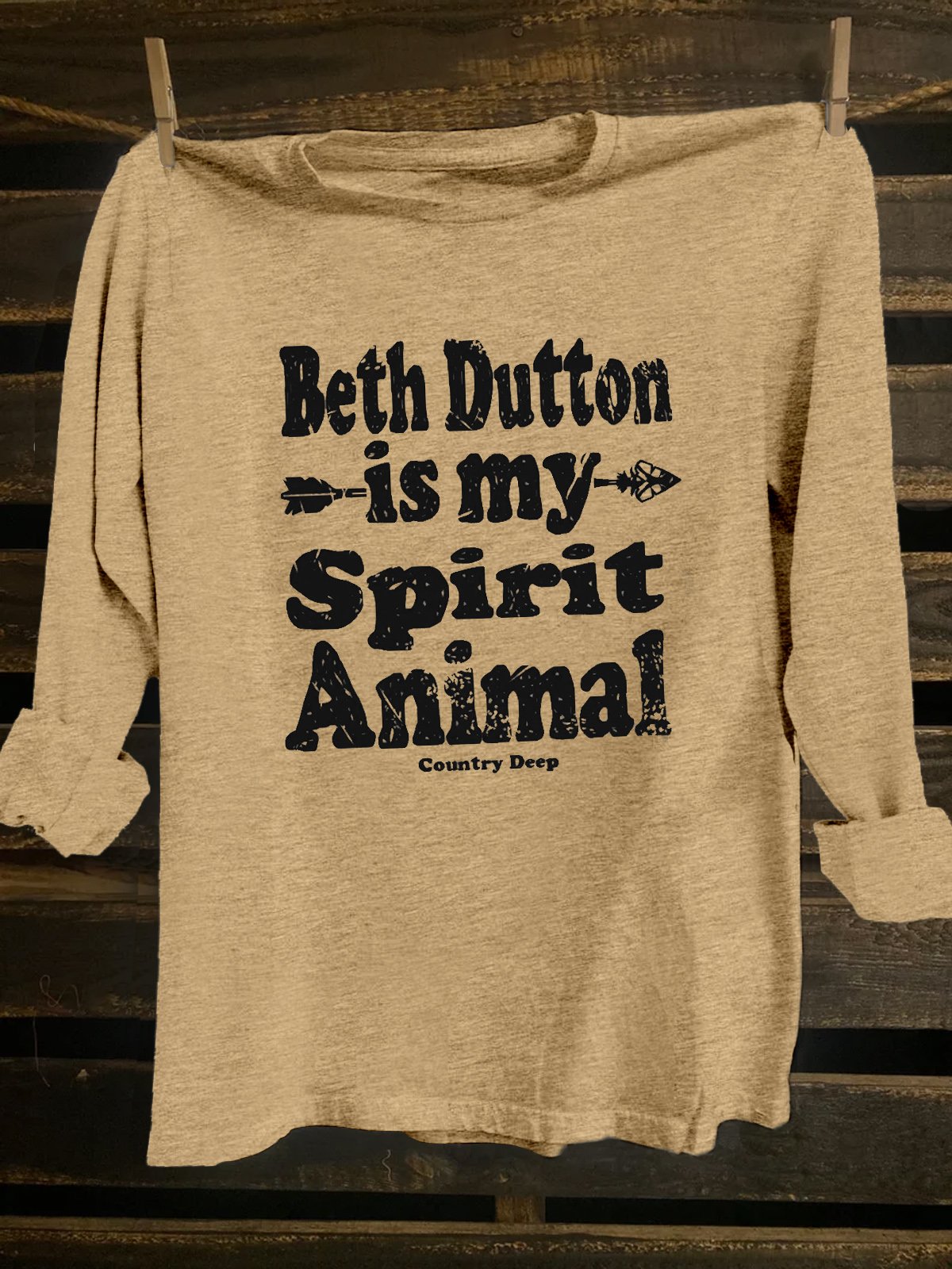 Letter Pattern Western Style Crew Neck Cotton-Blend T-Shirt