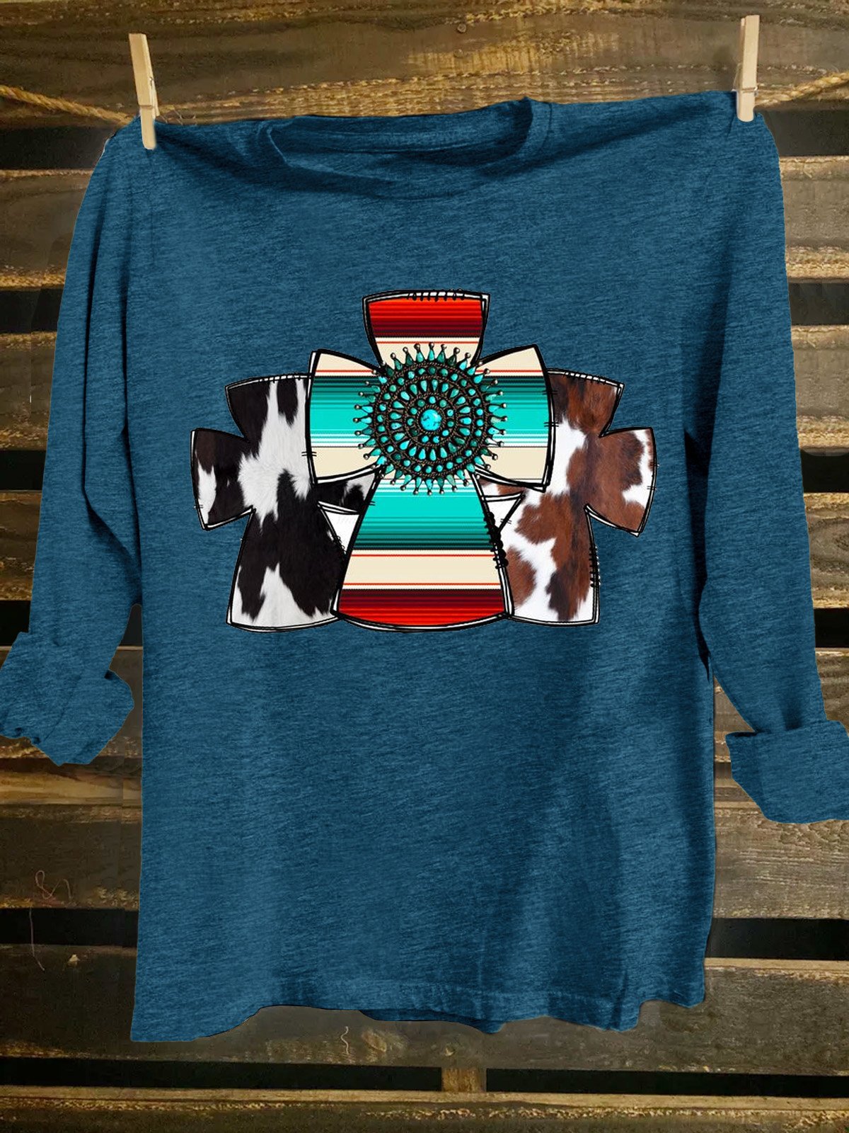 Cotton-Blend Western Style T-Shirt