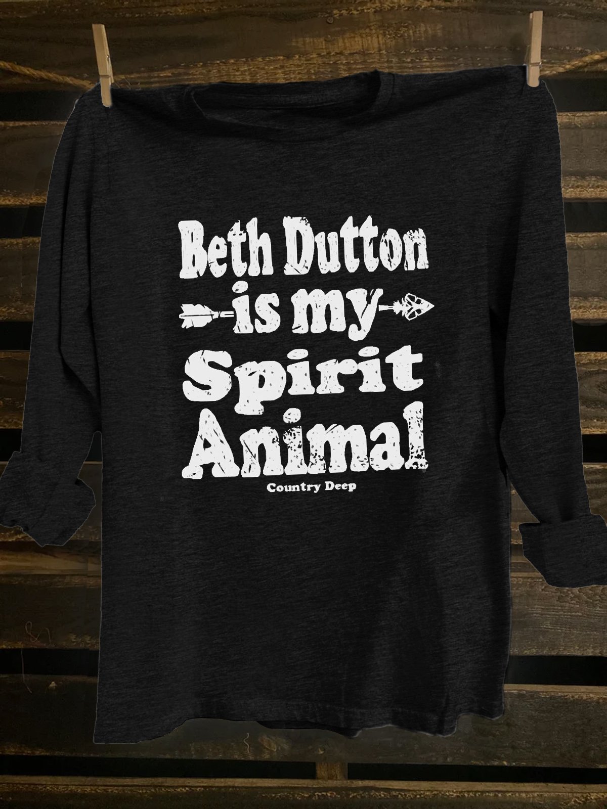 Letter Pattern Western Style Crew Neck Cotton-Blend T-Shirt