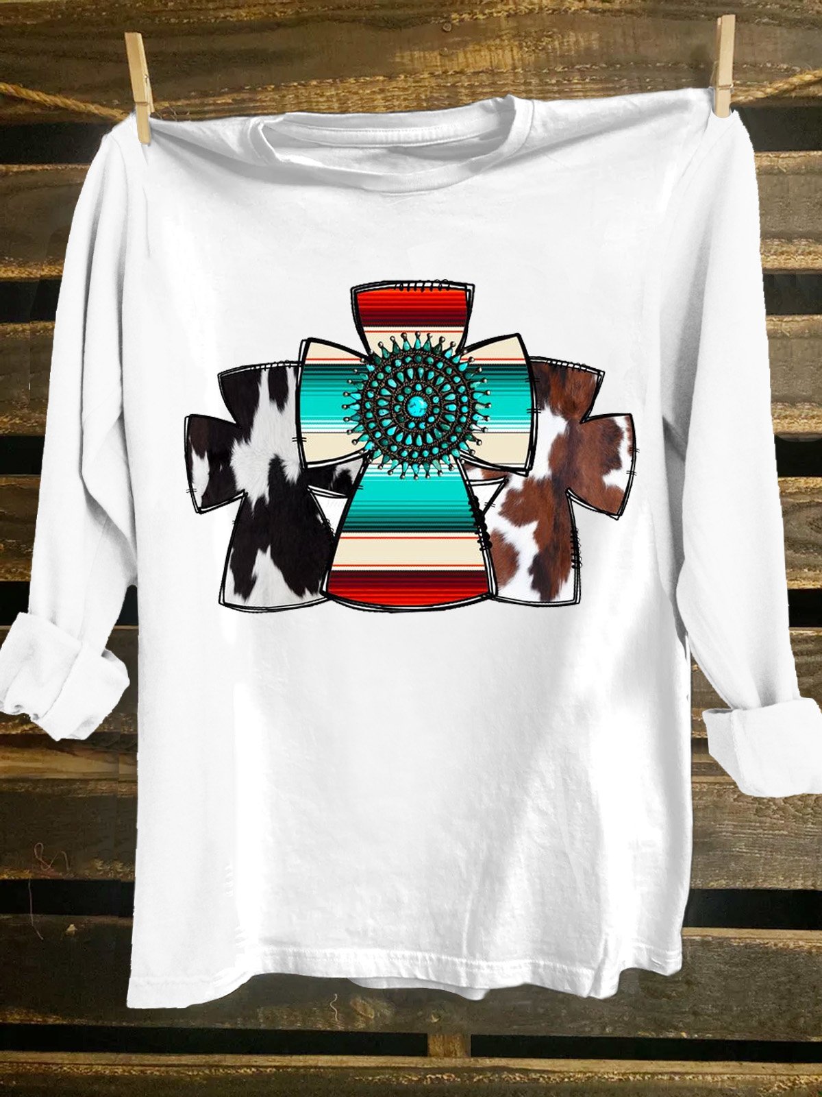 Cotton-Blend Western Style T-Shirt