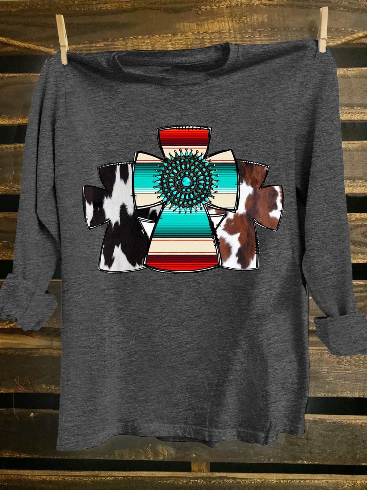 Cotton-Blend Western Style T-Shirt
