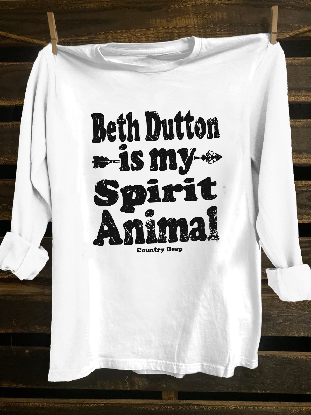Letter Pattern Western Style Crew Neck Cotton-Blend T-Shirt