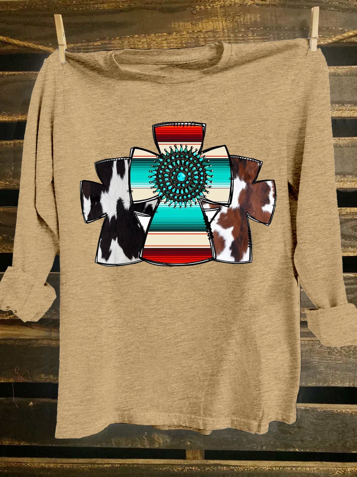 Cotton-Blend Western Style T-Shirt
