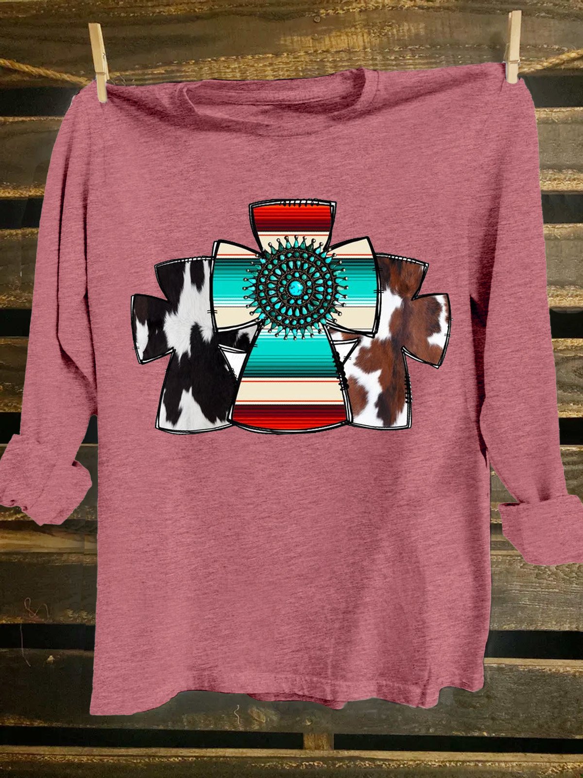 Cotton-Blend Western Style T-Shirt