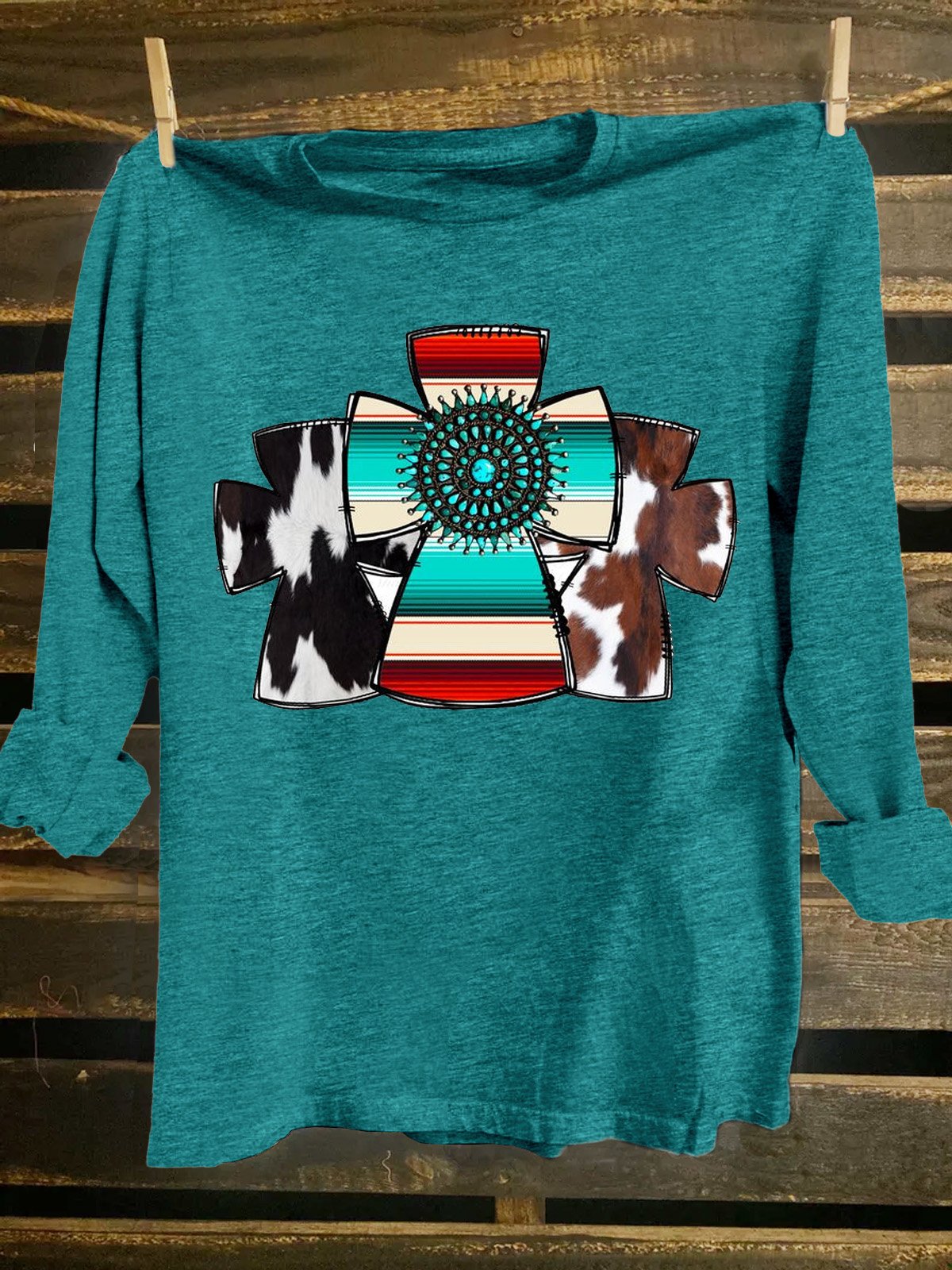 Cotton-Blend Western Style T-Shirt