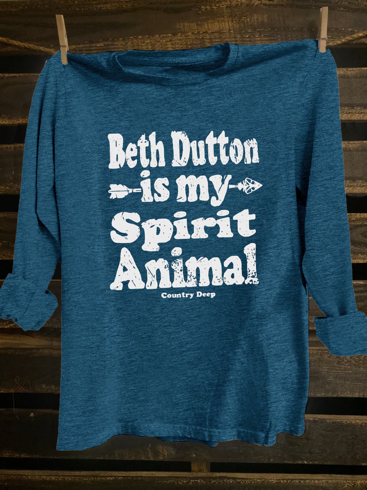 Letter Pattern Western Style Crew Neck Cotton-Blend T-Shirt