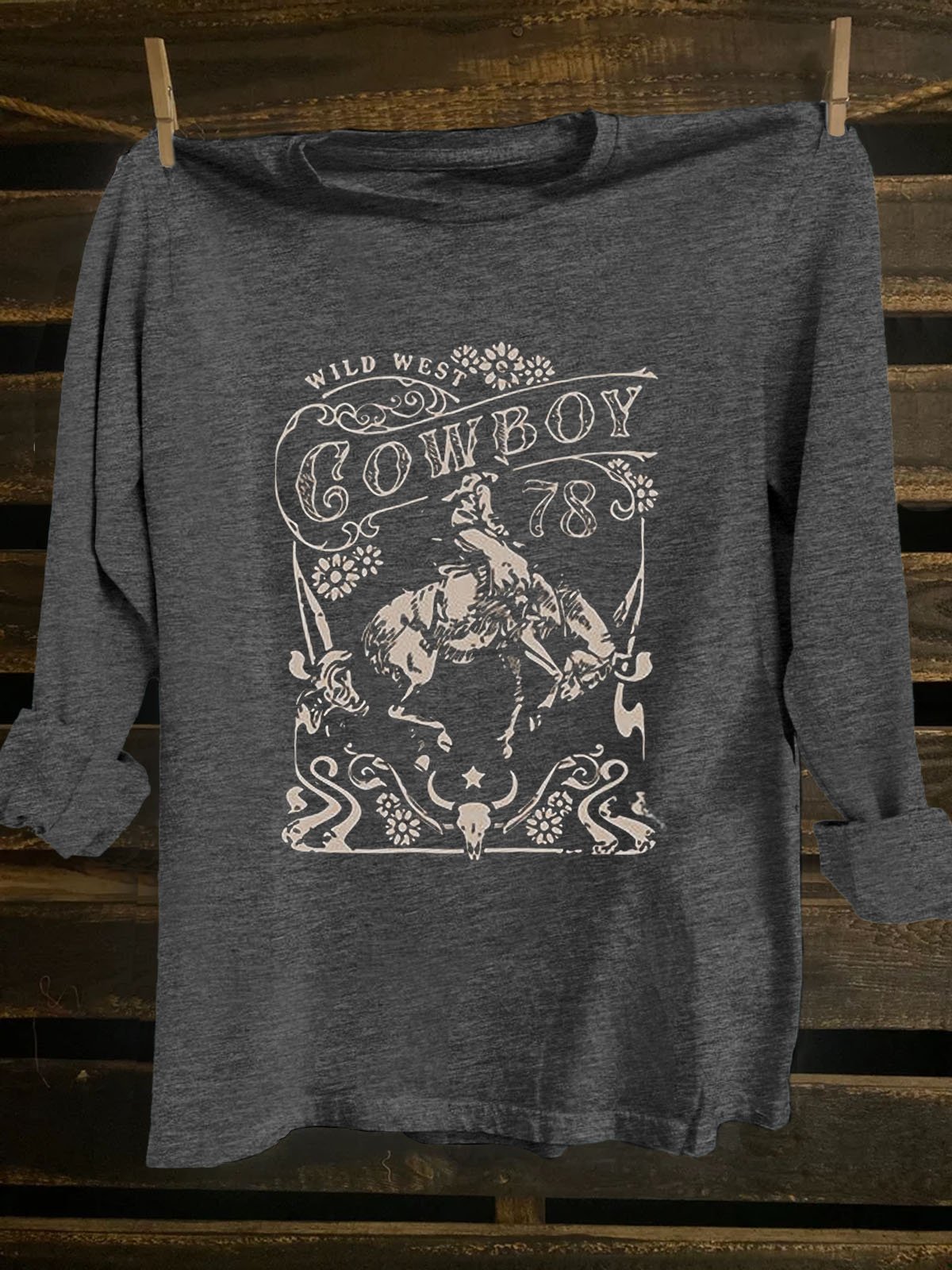 Western Style Text Letters T-Shirt
