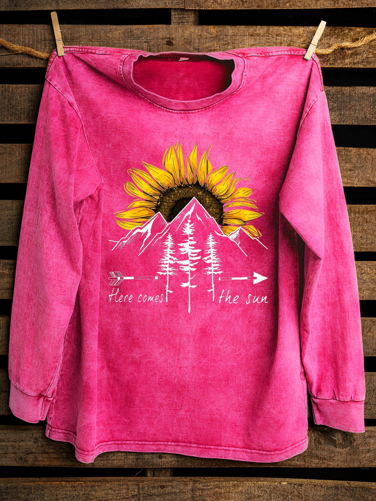 Distressing Loose Western Style Sweatshirt