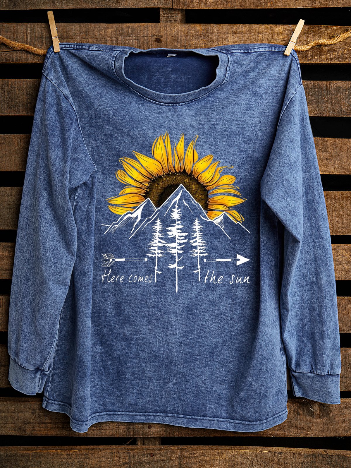 Distressing Loose Western Style Sweatshirt