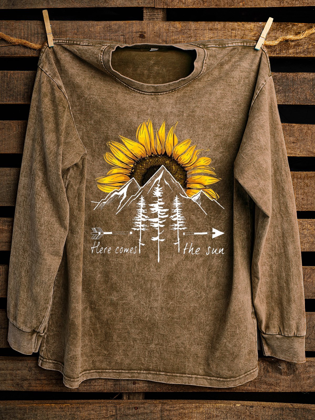 Distressing Loose Western Style Sweatshirt