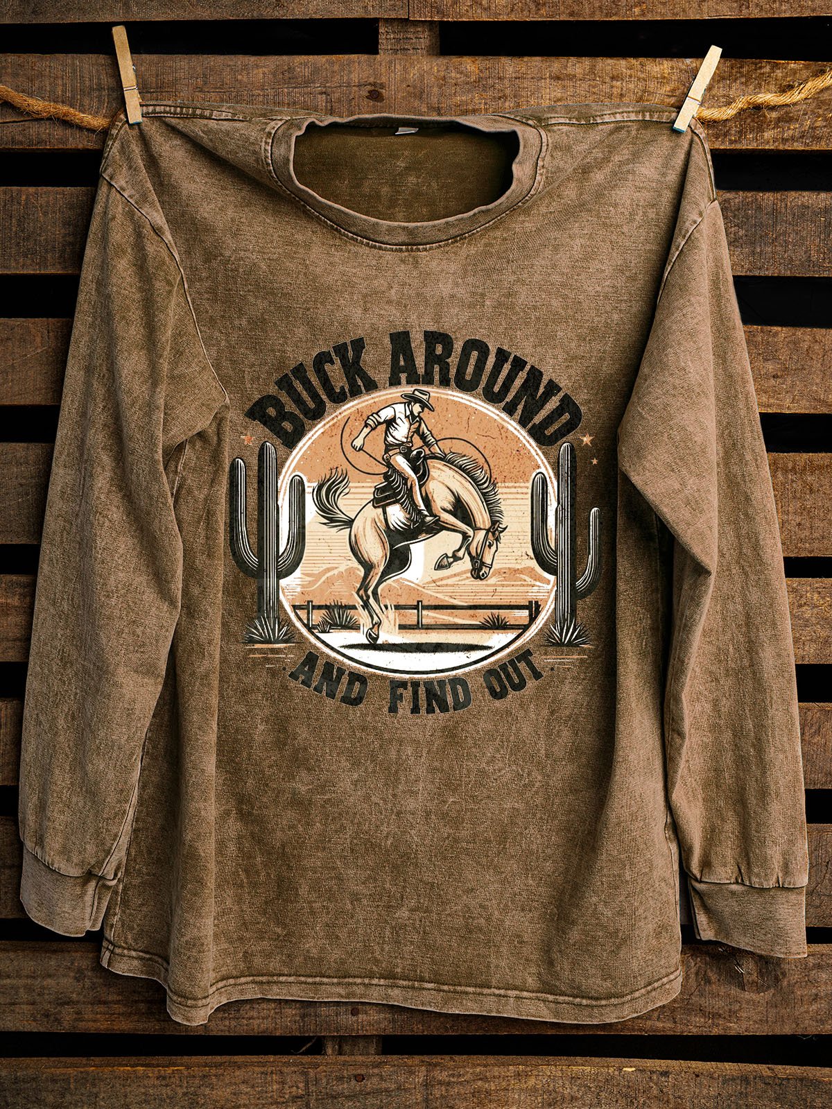 Crew Neck Text Letters Western Style Sweatshirt