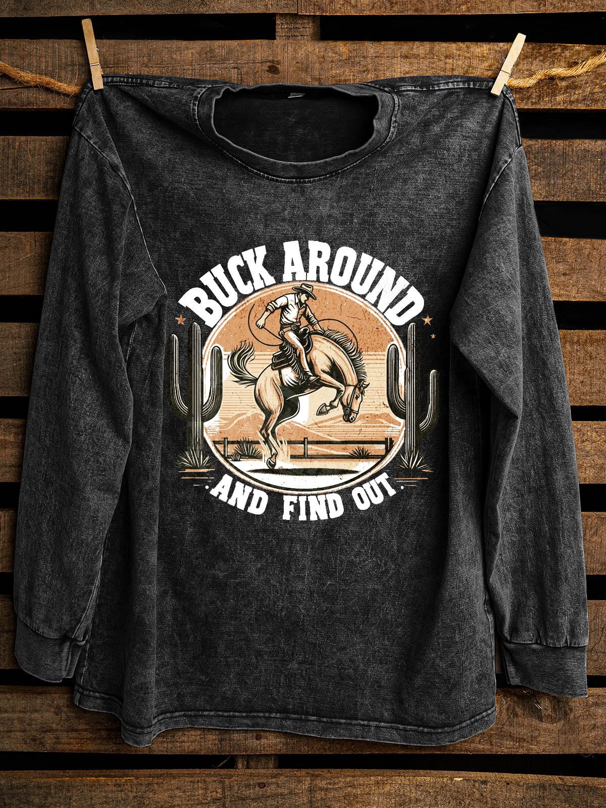 Crew Neck Text Letters Western Style Sweatshirt