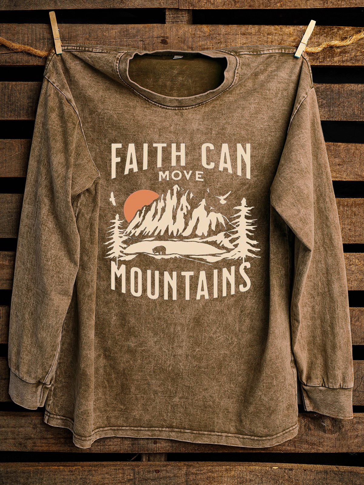 Western Style Crew Neck Cotton Sweatshirt
