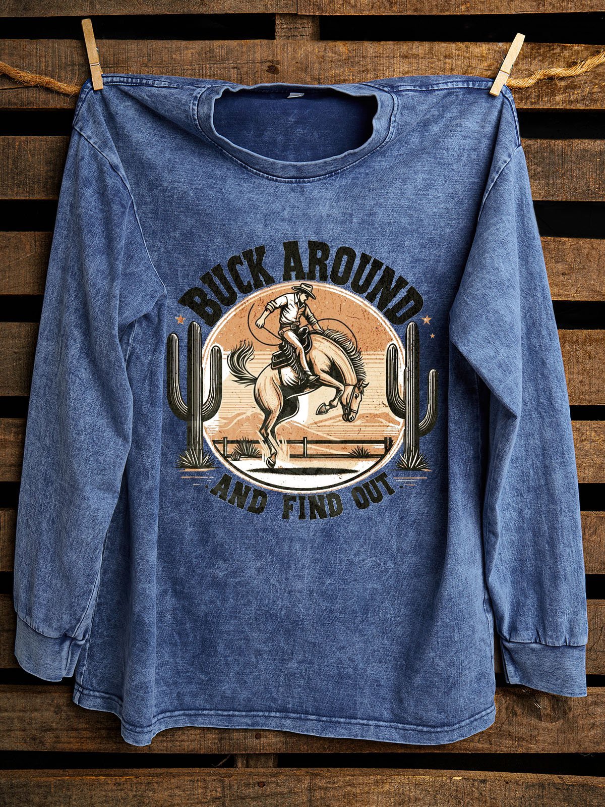 Crew Neck Text Letters Western Style Sweatshirt