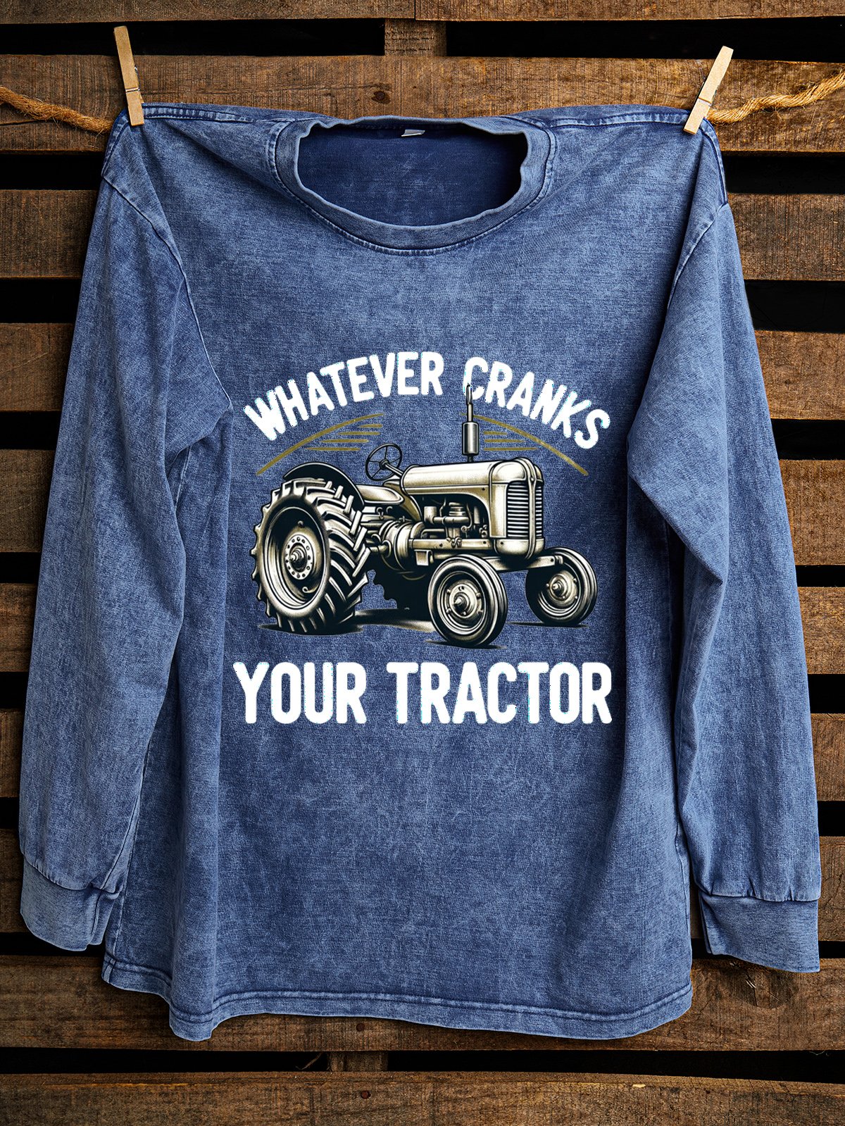 Cotton Western Style Distressing Sweatshirt