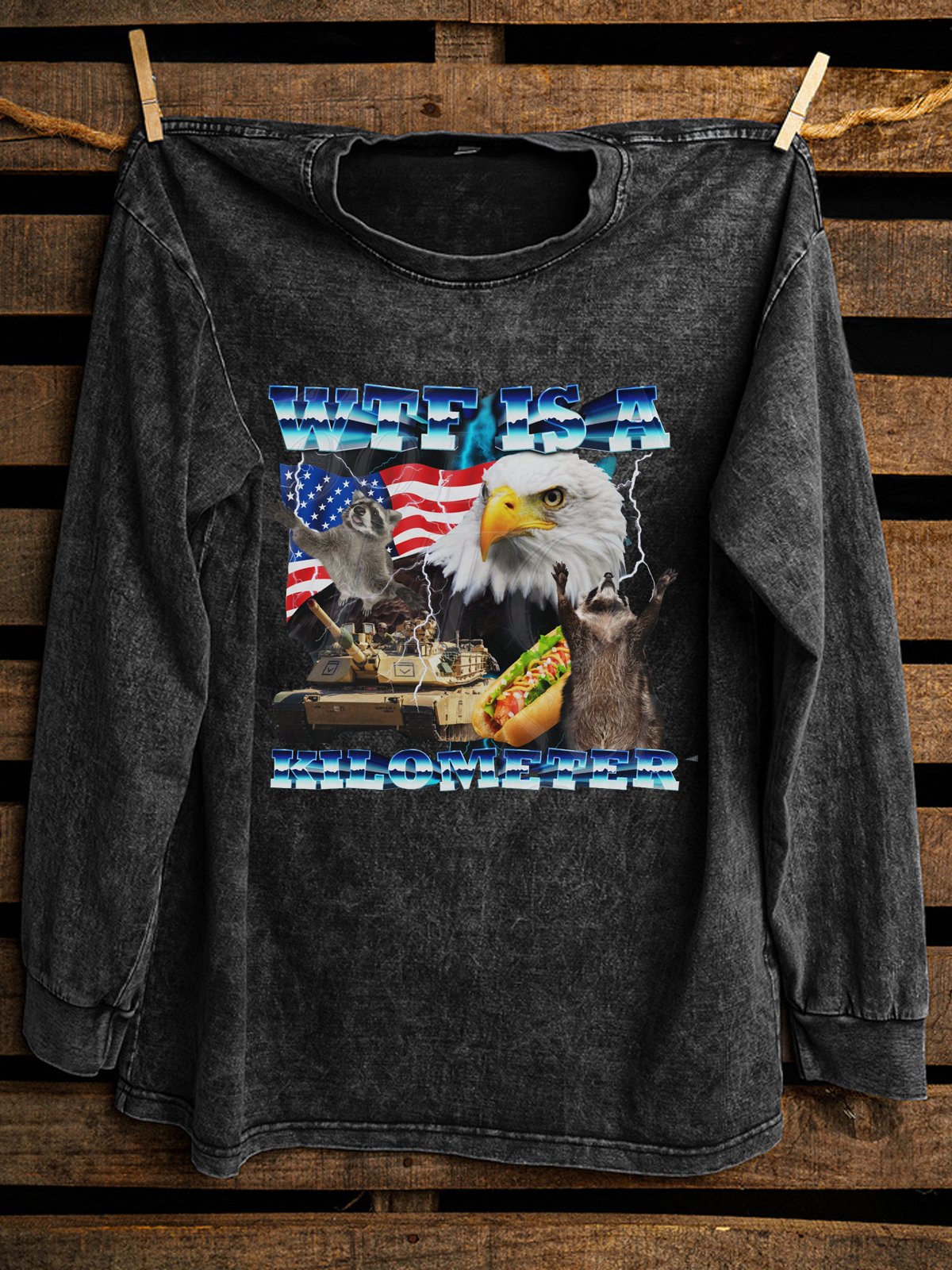 Western Style Cotton Text Letters Loose Sweatshirt