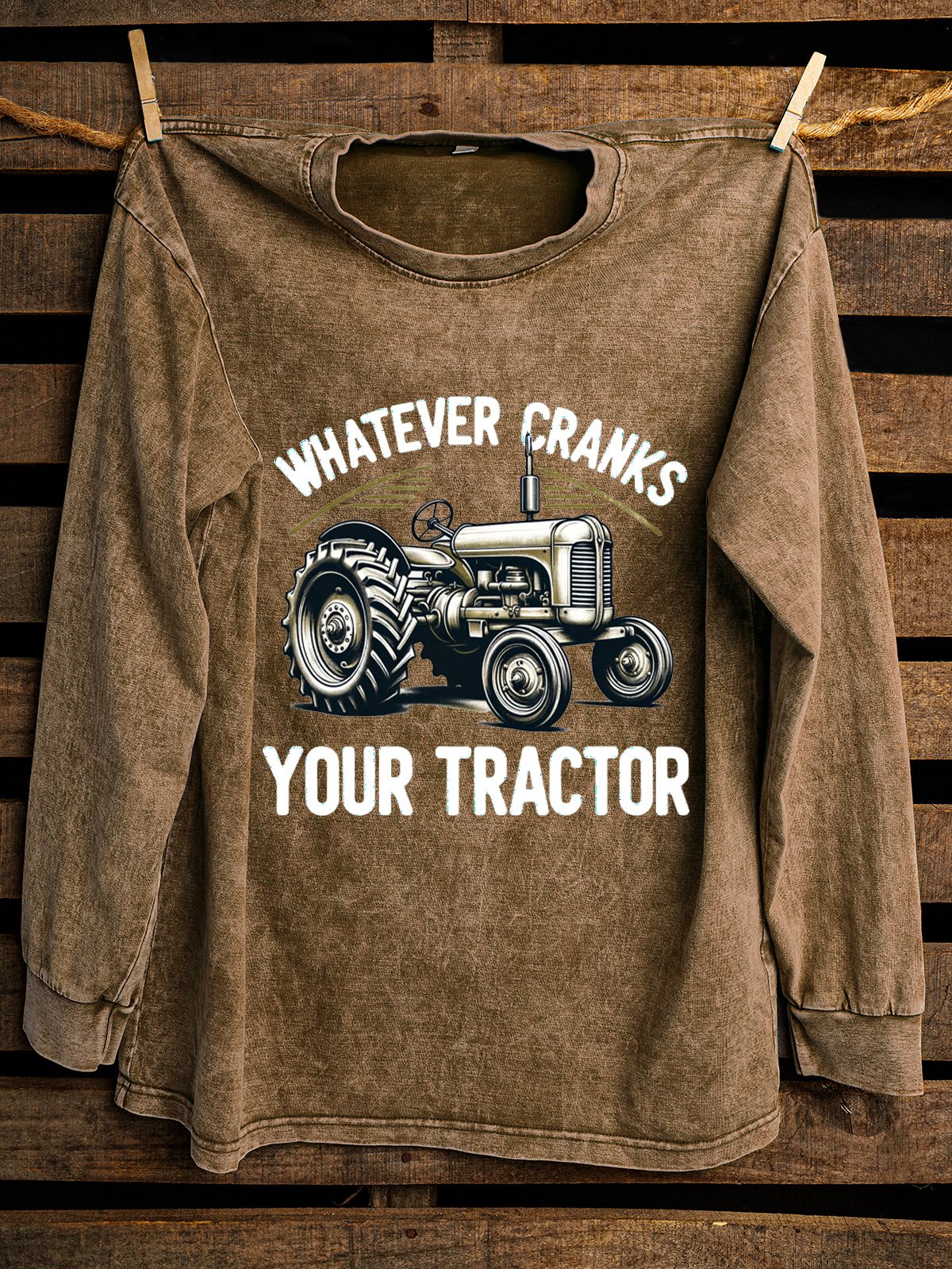 Cotton Western Style Distressing Sweatshirt