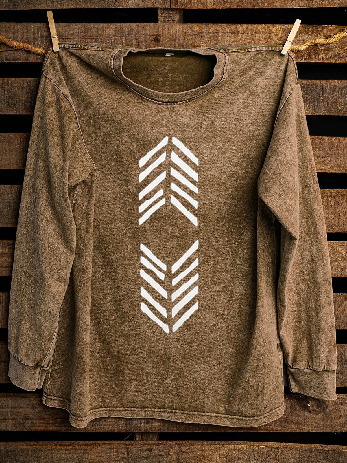 Western Style Ethnic Geometry Distressing Sweatshirt