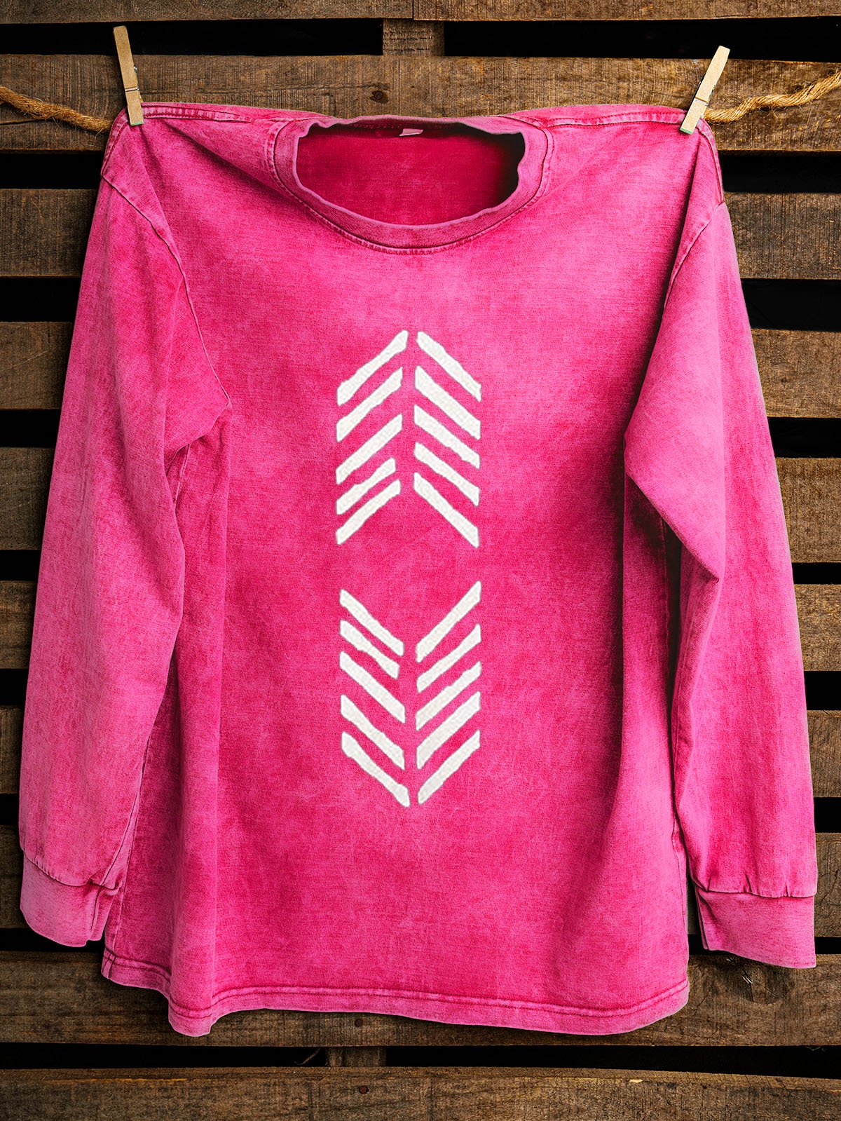 Western Style Ethnic Geometry Distressing Sweatshirt