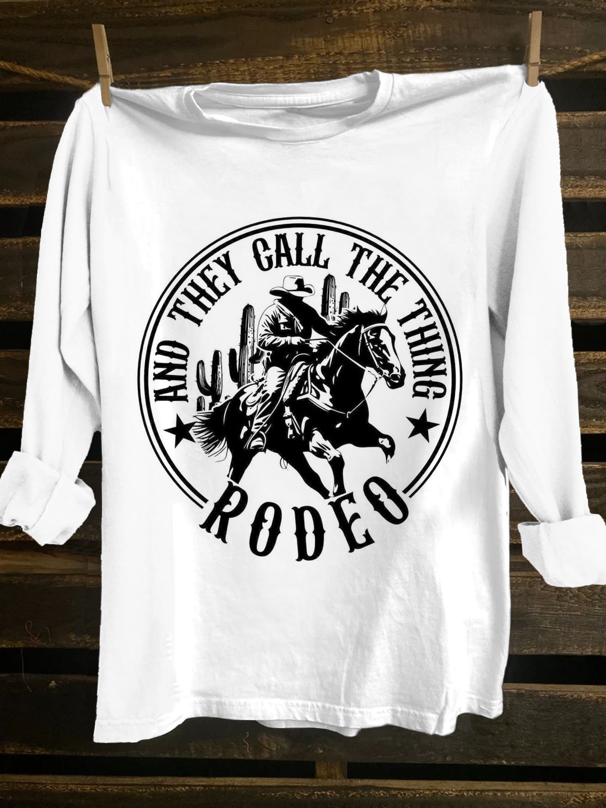 Text Letters Crew Neck Western Style T-Shirt