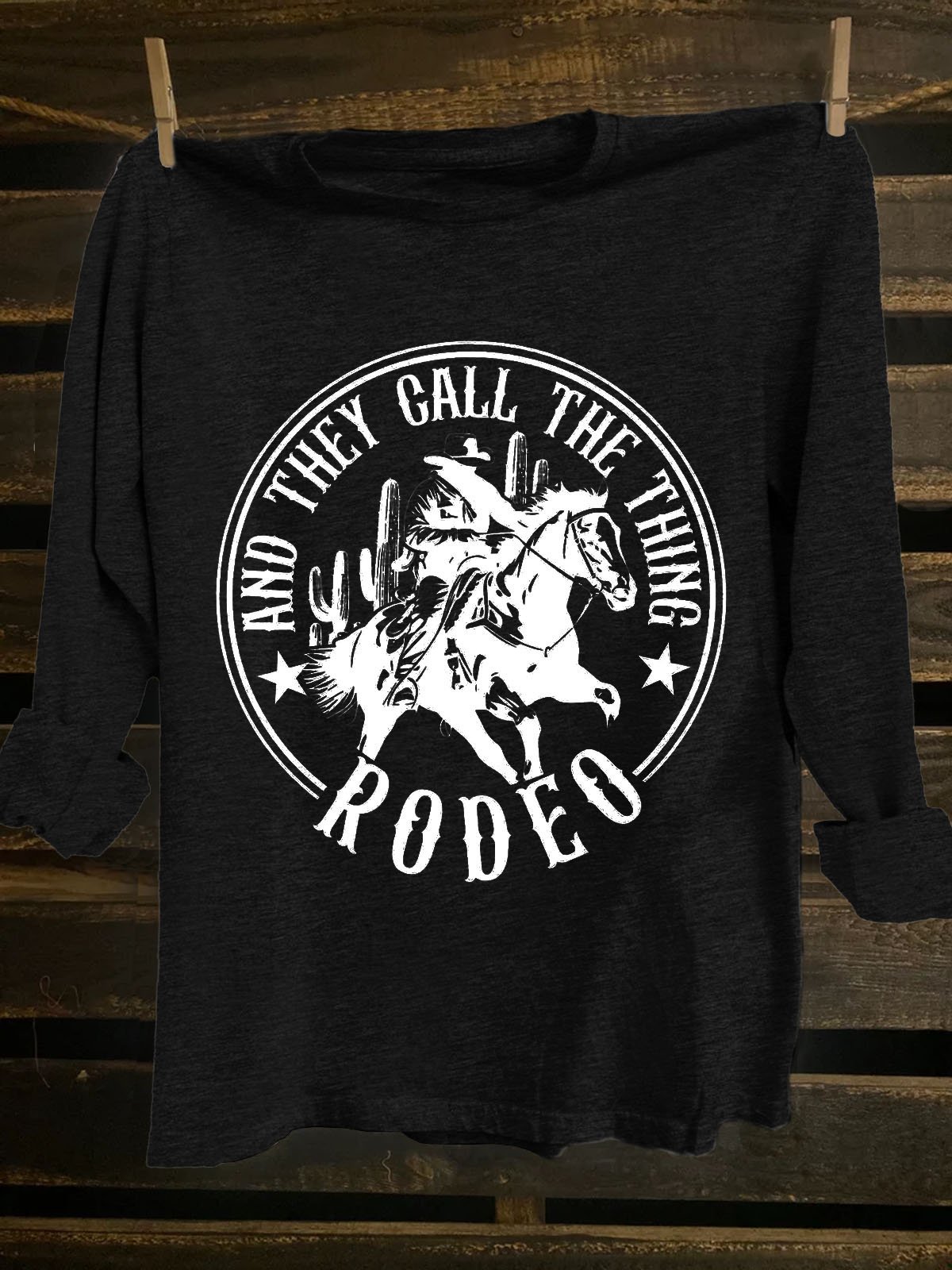Text Letters Crew Neck Western Style T-Shirt