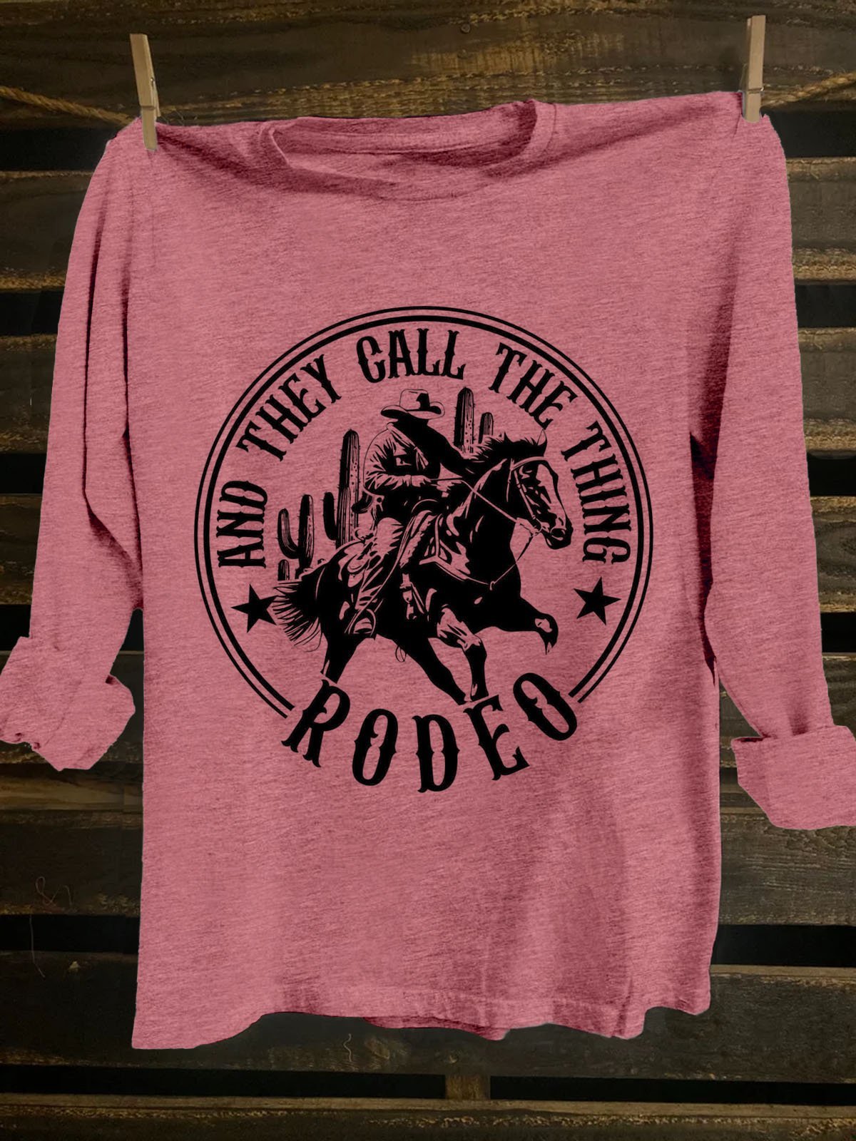 Text Letters Crew Neck Western Style T-Shirt