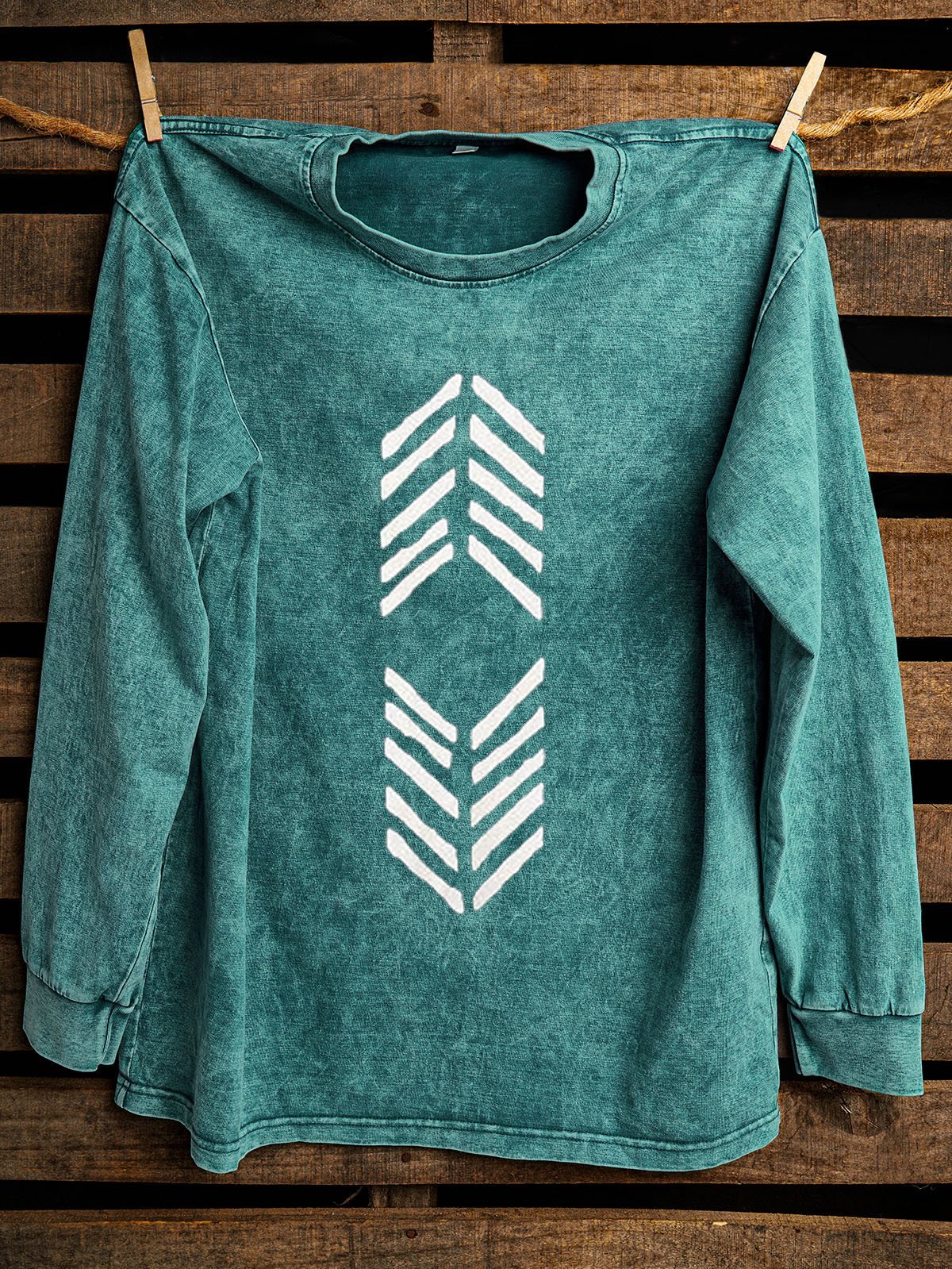 Western Style Ethnic Geometry Distressing Sweatshirt