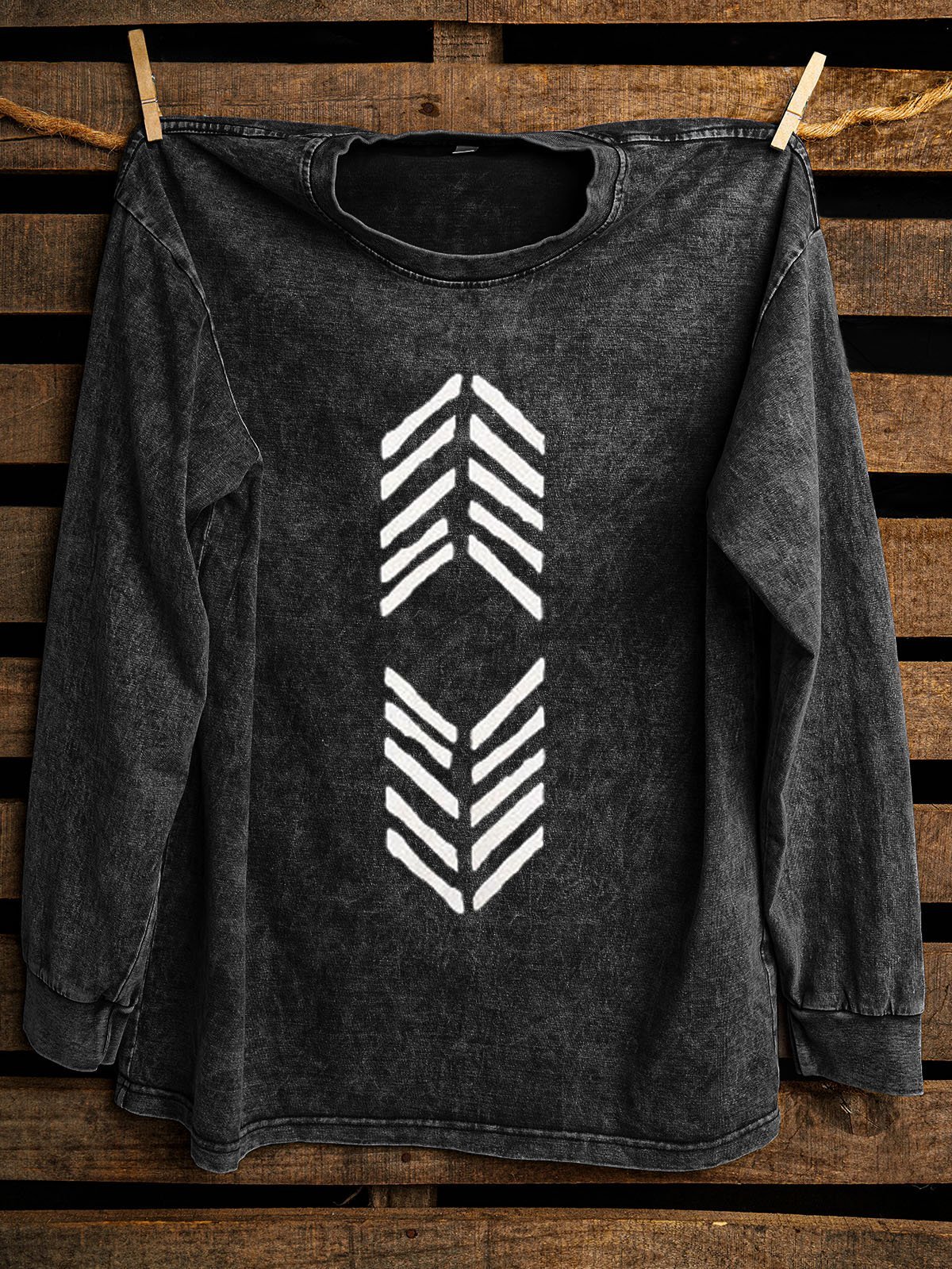 Western Style Ethnic Geometry Distressing Sweatshirt