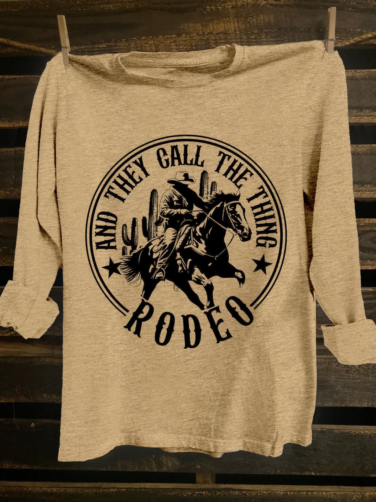 Text Letters Crew Neck Western Style T-Shirt