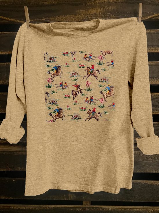 Western Style Loose Landscape T-Shirt