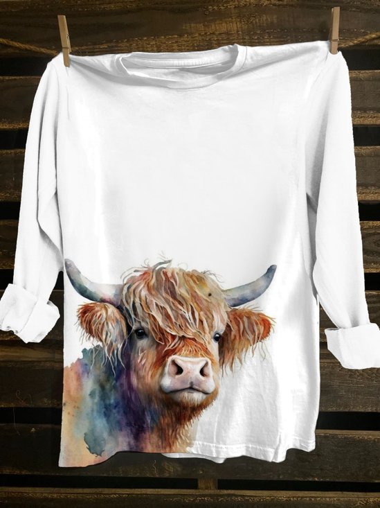 Cattle Western Style Cotton-Blend T-Shirt