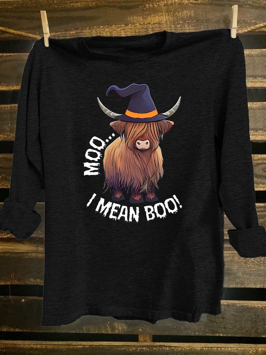 Loose Western Style Crew Neck Halloween T-Shirt