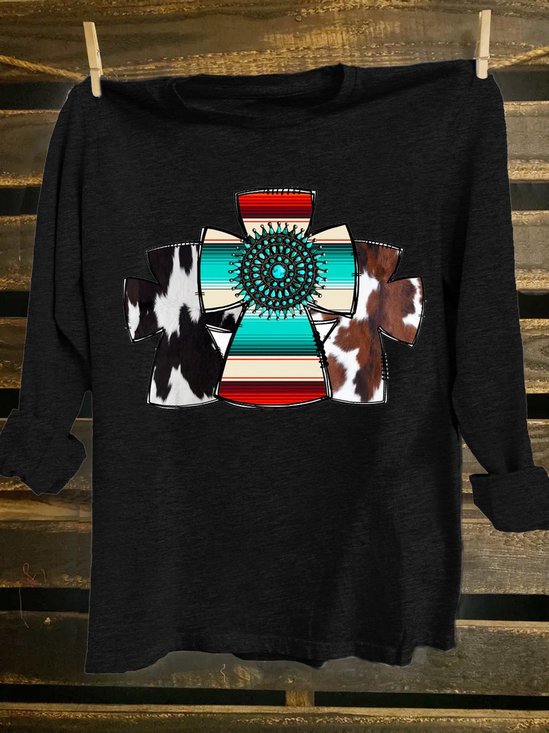 Cotton-Blend Western Style T-Shirt