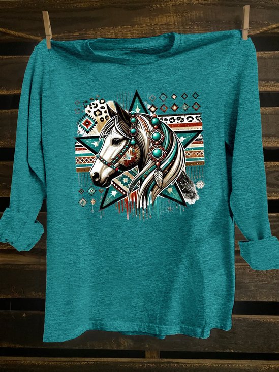 Animal Loose Western Style T-Shirt
