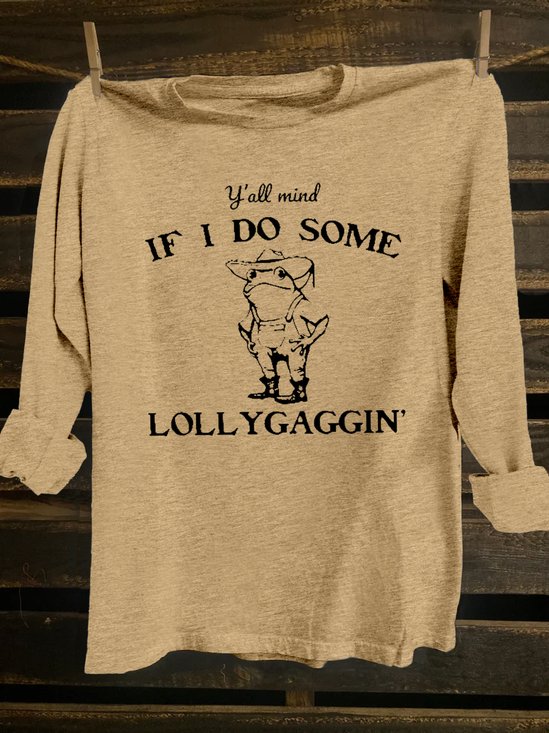 Letter Pattern Western Style Crew Neck T-Shirt