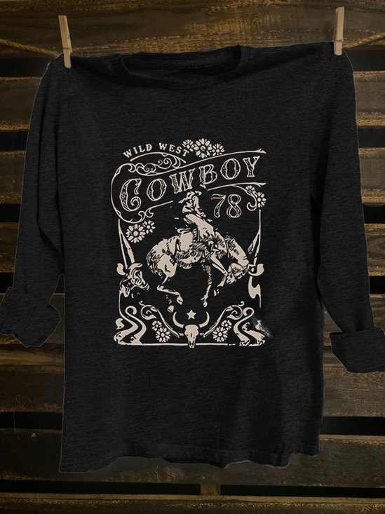 Western Style Text Letters T-Shirt