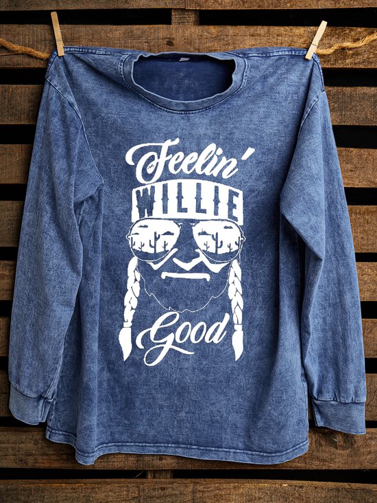 Crew Neck Western Style Sweatshirt