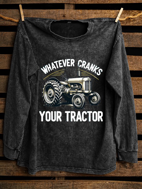 Cotton Western Style Distressing Sweatshirt