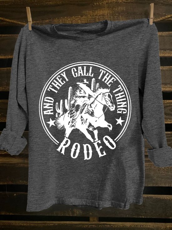Text Letters Crew Neck Western Style T-Shirt