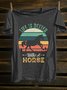 Loose Western Style Cotton-Blend T-Shirt
