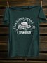 Crew Neck Loose Text Letters Western Style T-Shirt