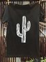 Western Style Cotton-Blend Cactus T-Shirt