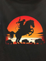 Cattle Crew Neck Cotton-Blend Western Style T-Shirt